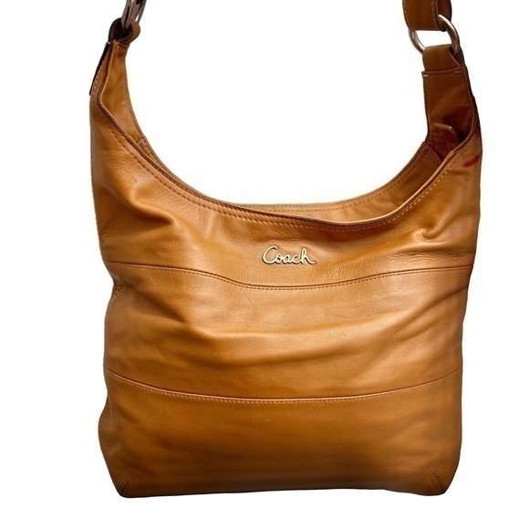 Coach brown leather shoulder duffle bag - Picture 1 of 13